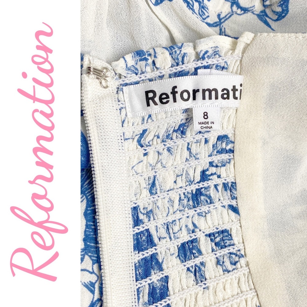 REFORMATION NWT Cammi Mini Dress Corsica Floral Size 8 Milkmaid Corset Coquette - Picture 8 of 16